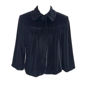 Spense black velvet swing jacket